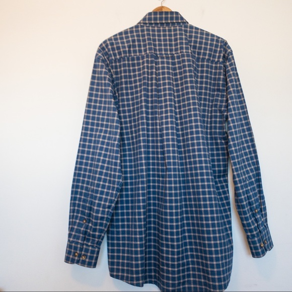 Orvis Men Size L Tall Shirt Plaid Thick Poplin - Picture 7 of 9